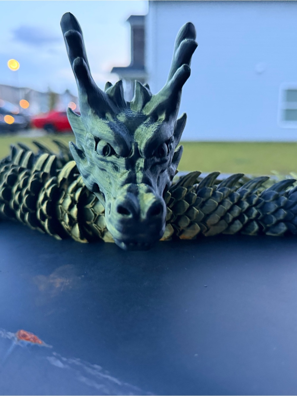 Green 3D Dragon Reptile Ornament - Decorative Habitat Accent